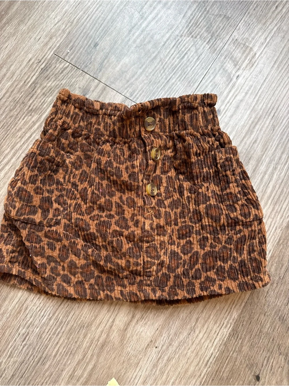 Old Navy Leopard Print Paperbag Pull-On Skirt 18-24 Months